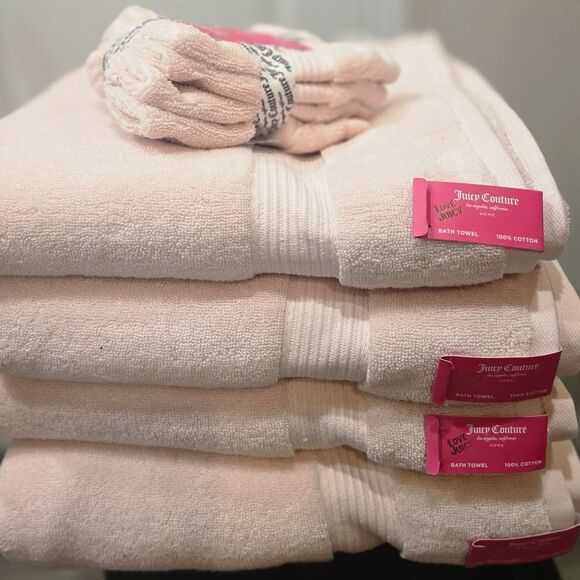 Juicy Couture Home Blush Pink Oversized Bath Towel Set - Picture 4 of 8